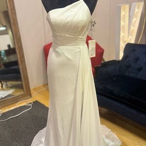 Elegant One-Shoulder White Gown